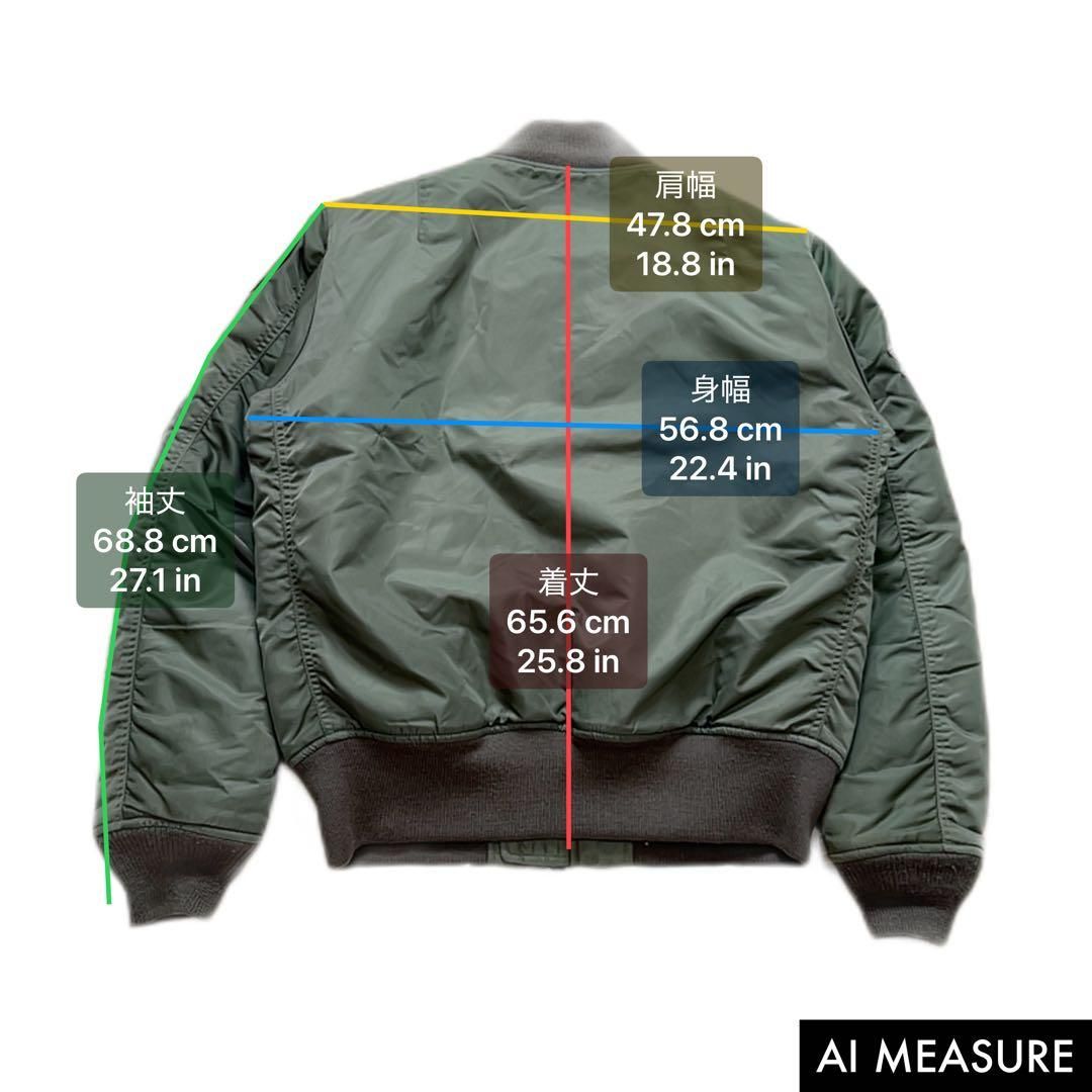 美品☆XLサイズ アヴィレックス MA-1 トップガン ワッペン多数 カーキ