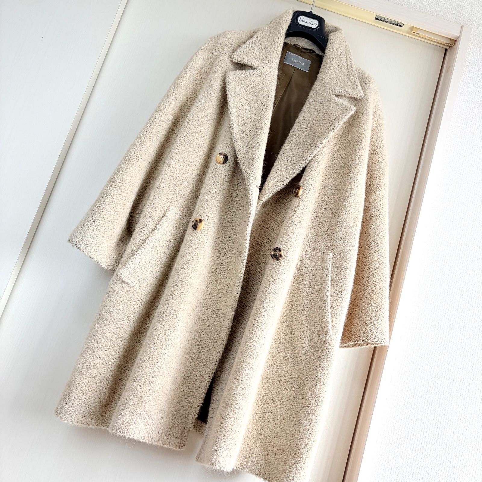 美品 希少 1点物 AGNONA アニオナ 最高級 アルパカウール混 オーバー