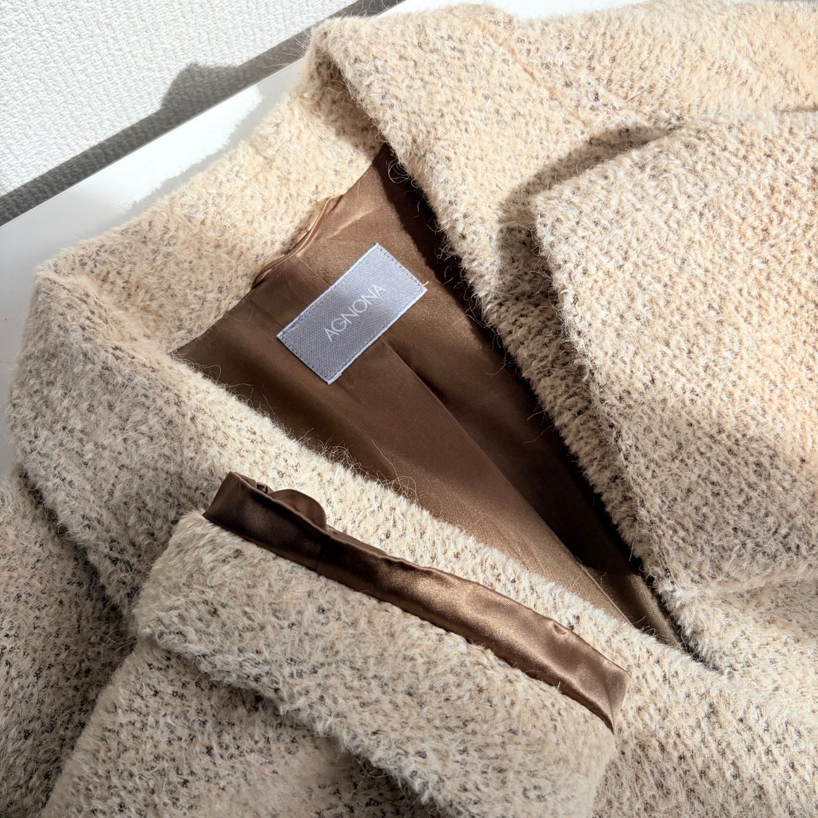 美品 希少 1点物 AGNONA アニオナ 最高級 アルパカウール混 オーバー