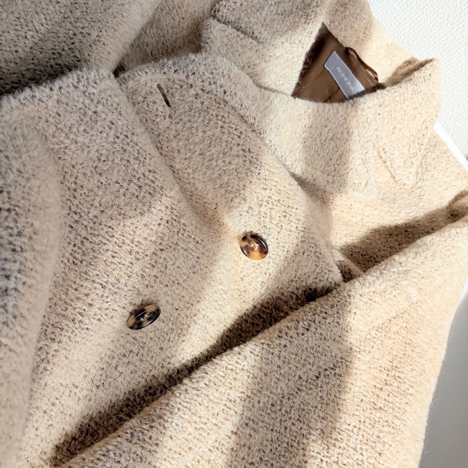 美品 希少 1点物 AGNONA アニオナ 最高級 アルパカウール混 オーバー