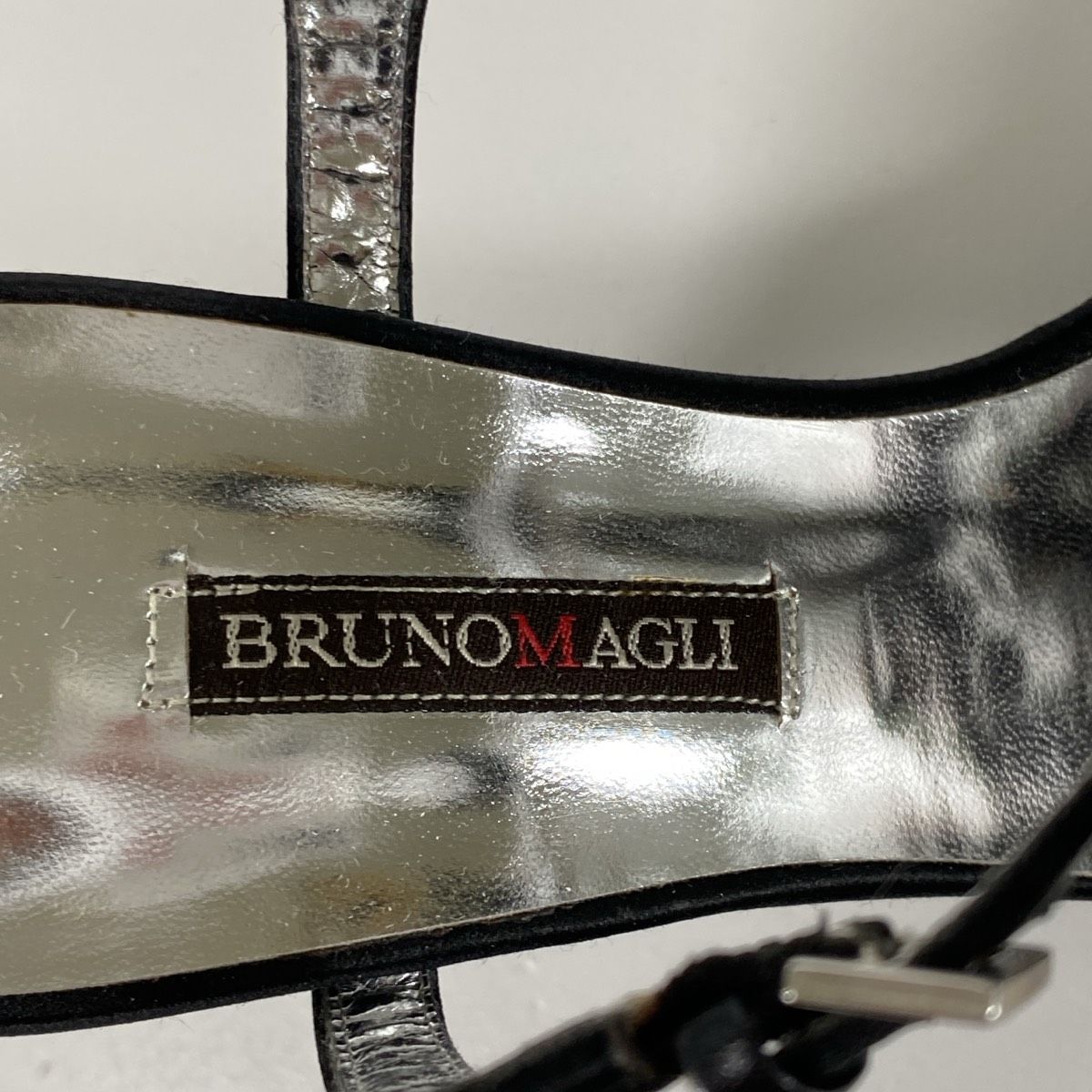 ブルーノマリ/BRUNOMAGLI サンダル 38(24cm相当) ブラック ビジュー