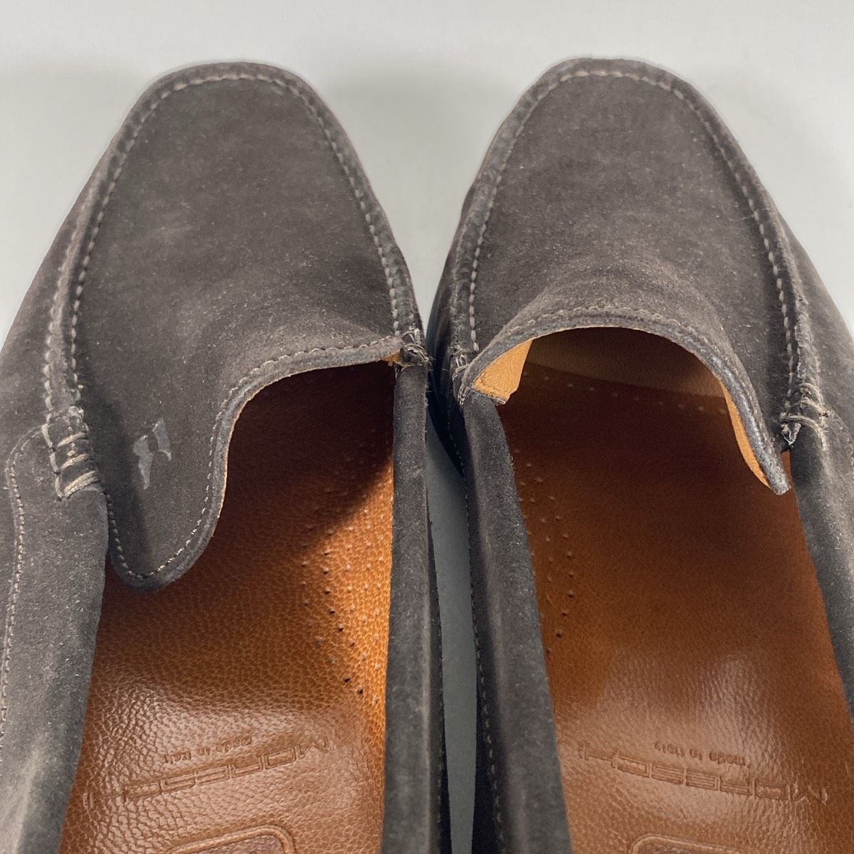 極美品 MORESCHI/モレスキー スエード ローファー スリッポン 41002 