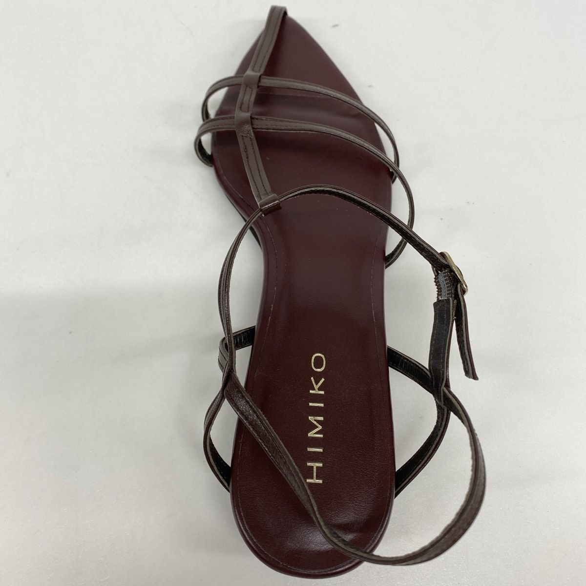 極美品 HIMIKO/卑弥呼 25.5cm ストラップサンダル ブラウン 651213