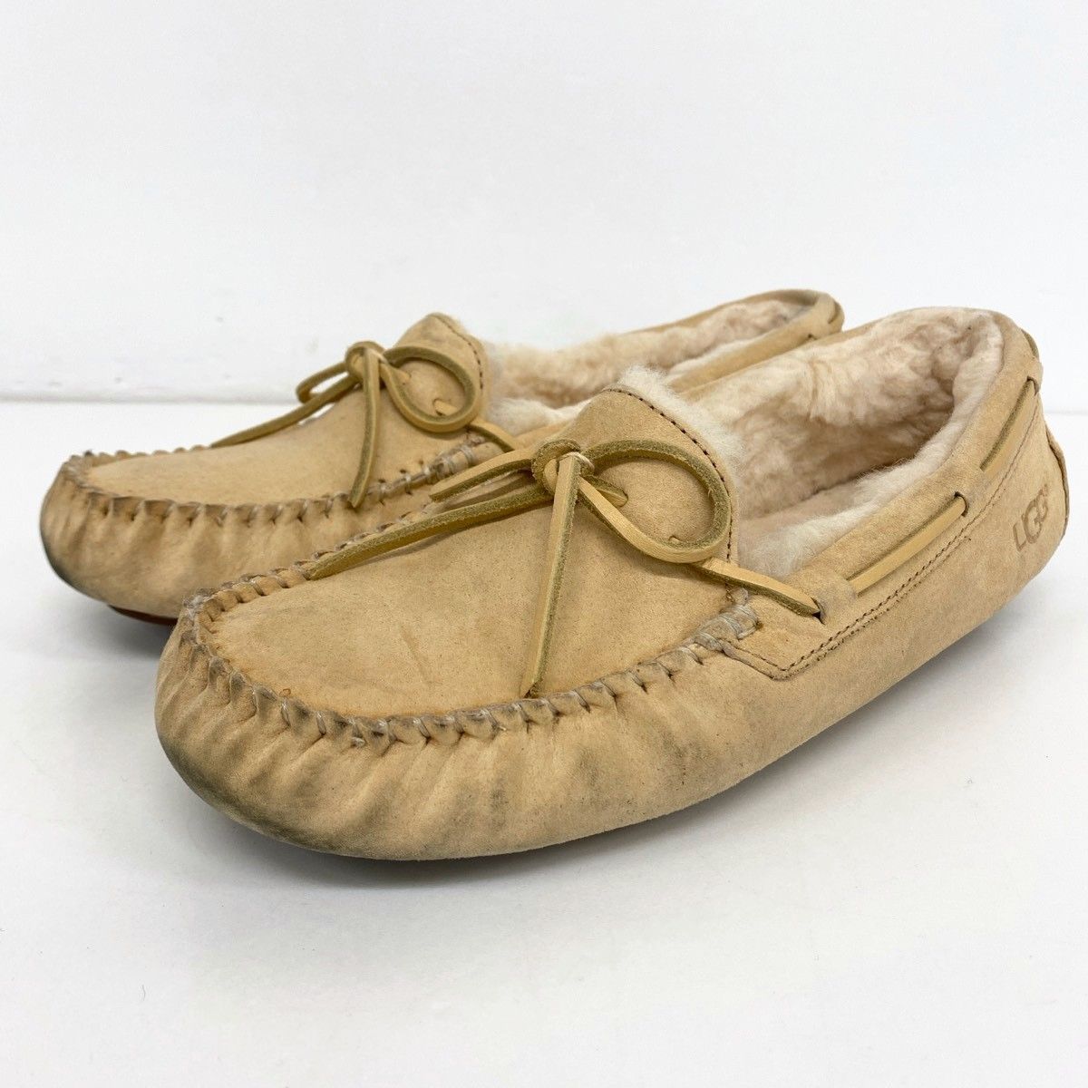 UGG モカシン/ローファー 23cm S/N 5612 ベージュ系 ボア スリッポン