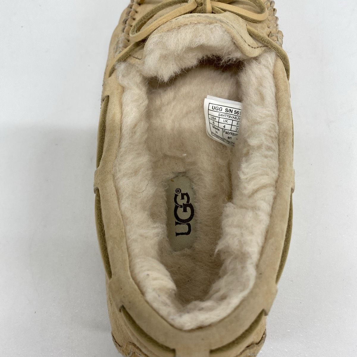 UGG モカシン/ローファー 23cm S/N 5612 ベージュ系 ボア スリッポン