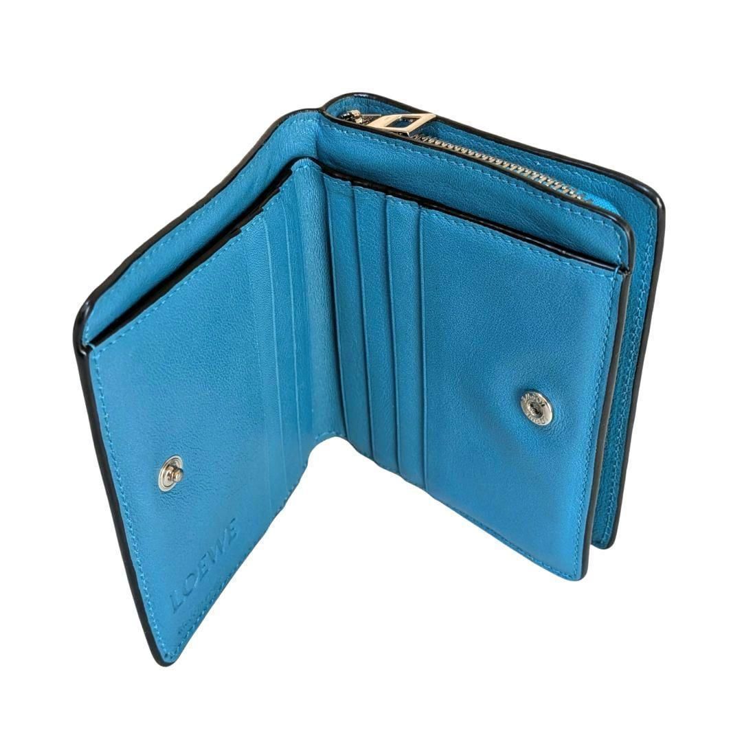 ☆美品☆ LOEWE リピートアナグラム 2つ折りウォレット ライトブルー