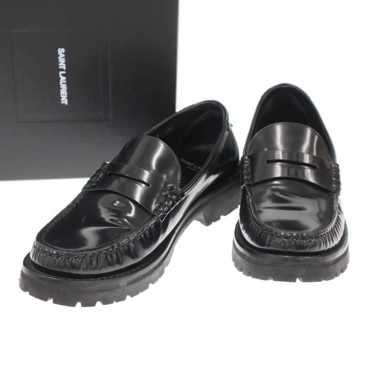 SAINT LAURENT PARIS ペニーローファー ブラック 36.5 SAINT LAURENT PARIS サンローラン パリ LE LOAFER CHUNKY PENNY