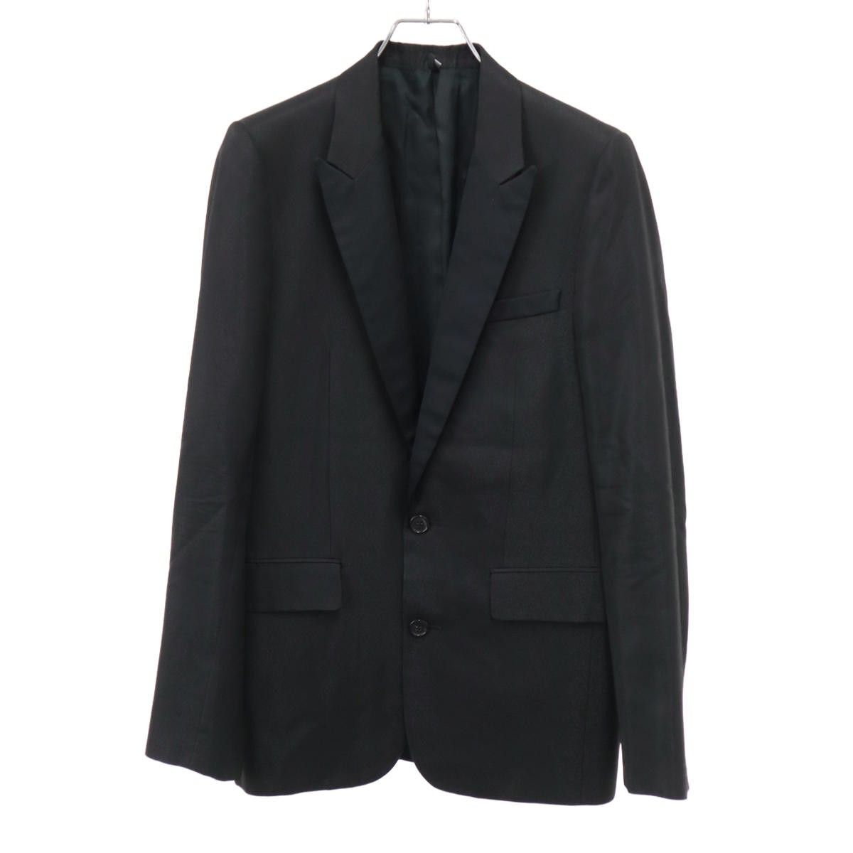 Dior homme05エディキムタク　ブラックサテンピークドラペルジャケット Dior HOMME ディオールオム 2004SS STRIP ピークドラペル2Bチューブ