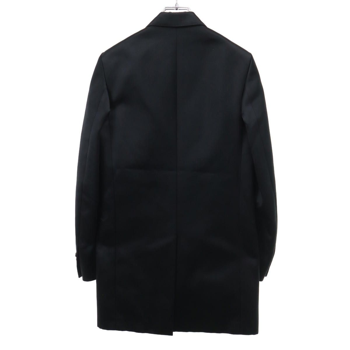 Dior homme05エディキムタク　ブラックサテンピークドラペルジャケット Dior HOMME ディオールオム 2005AW GLAM サテンロングジャケットコート