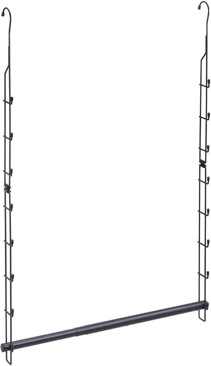 ハンガー 収納力アップ ブラック 幅49~79×奥行6.5×高さ97.7cm 伸縮タイプ CH-EX クローゼット吊り下げハンガー 衣類収納 Belca ベルカ(Belca)