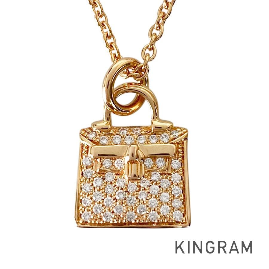 エルメス HERMES ケリー アミュレット K18PG ダイヤモンド ネックレス