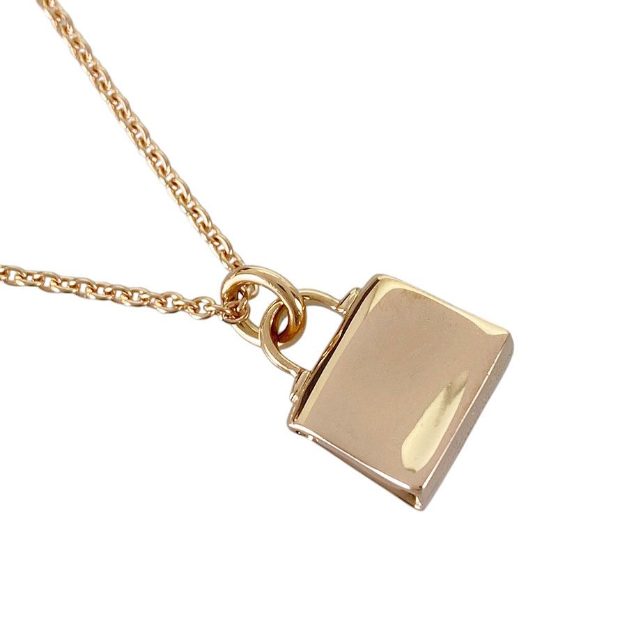 エルメス HERMES ケリー アミュレット K18PG ダイヤモンド ネックレス