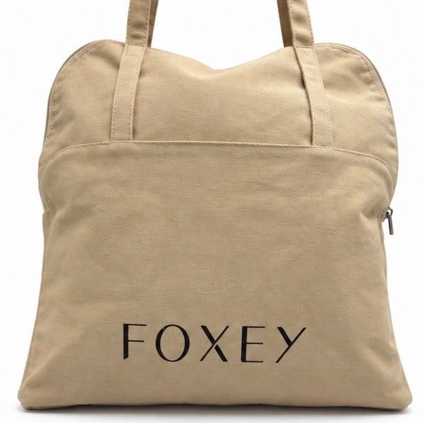 FOXEY フォクシー トートバッグ ハンドバッグ beige canvas ベージュ