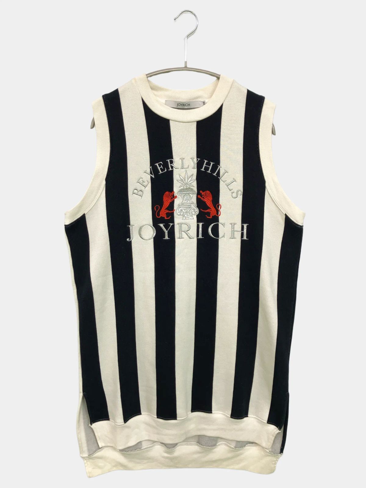 JOYRICH ジョイリッチ タンクトップ XS ストライプ柄 前面プリント 