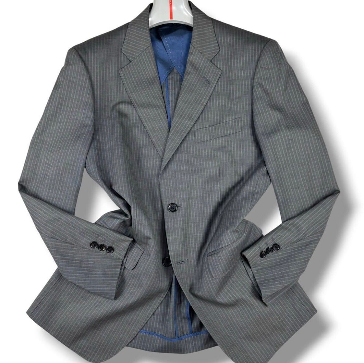 ZEGNA ゼニア レザー ストライプ柄 テーラード ジャケット 60 美品】エルメネジルドゼニア Ermenegildo Zegna COOLEFFECTテーラード