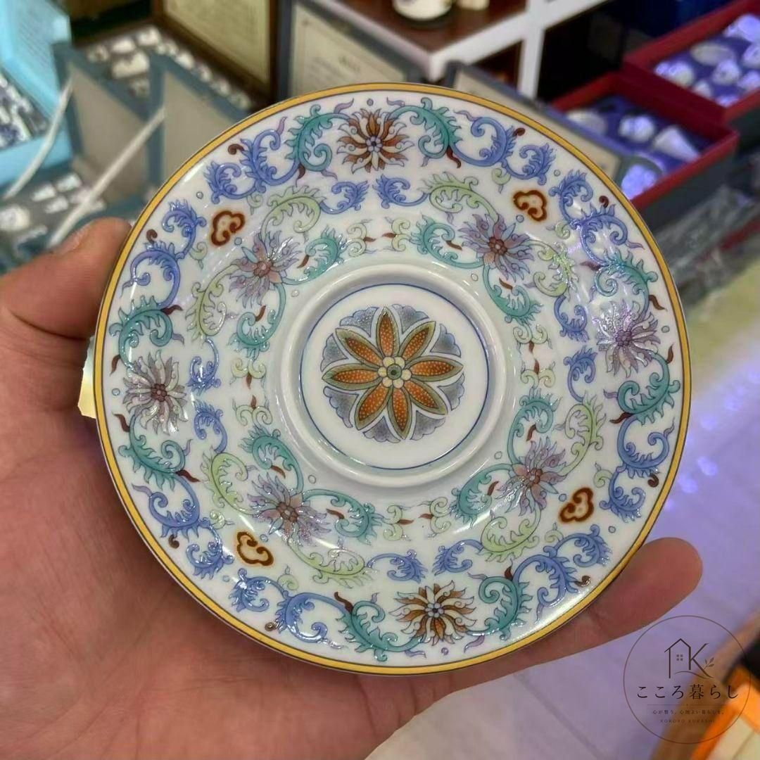 景徳鎮 陶磁器 斗彩描金 枝 三才盖碗 茶碗 煎茶器 新品未使用 - メルカリ