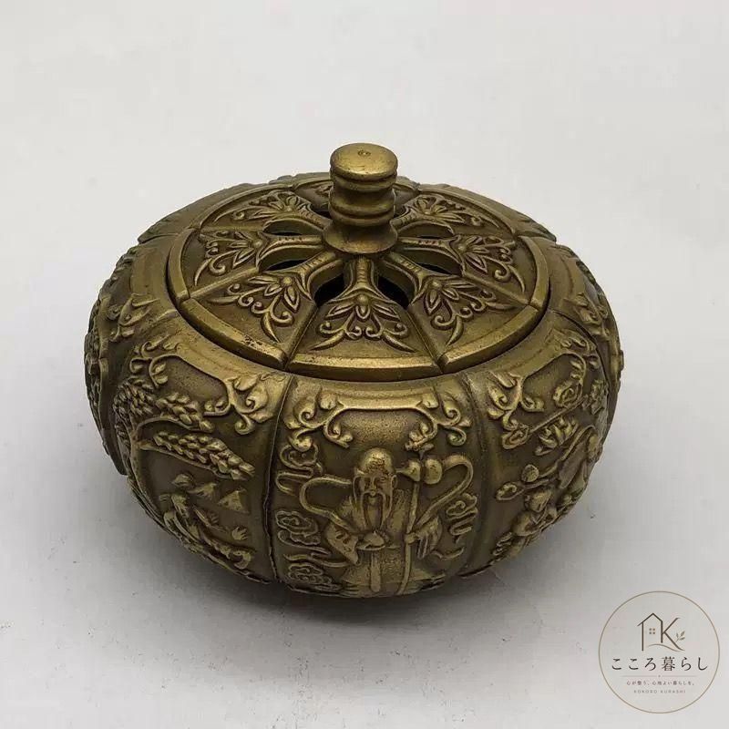銅製 官帽耳竜底薫炉 茶道具 香道具 室内薫香炉 装飾品 工芸品 置物 銅製 かぼちゃの香炉 室内薫香炉 香道具 装飾品 工芸品 置物 - メルカリ