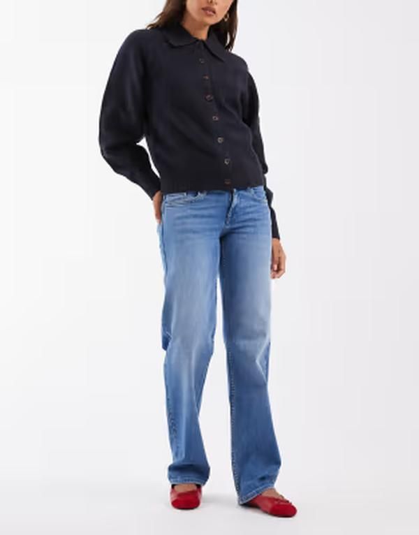 オンリー レディース ボトムス デニムパンツ ジーンズ ONLY Maddie lowaist baggies jeans in mid Medium blue ブルー 14,425円