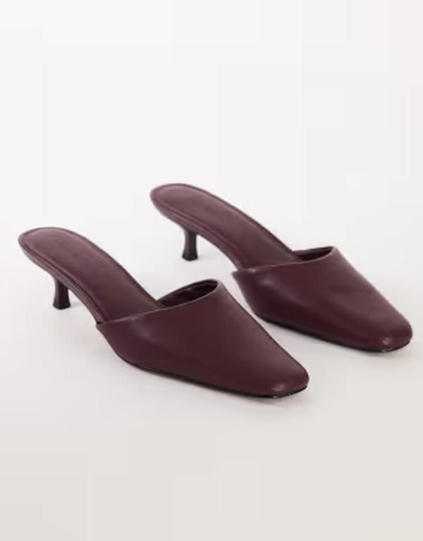 トップショップ レディース シューズ サンダル ヒール Topshop Arthurounded toe mid heel mule in aubergine オーバージーン 18,485円