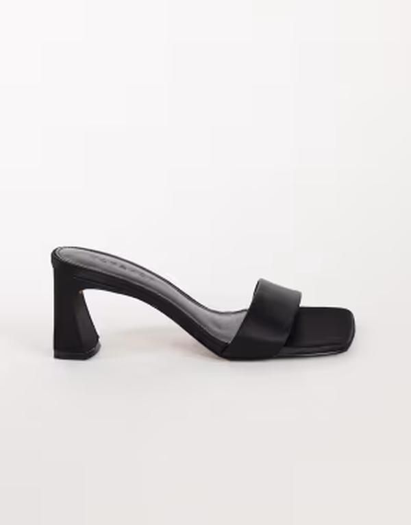 トップショップ レディース シューズ サンダル ヒール Topshop Nela mid heel mule BLACK ブラック