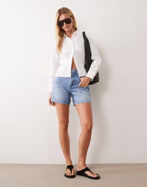 マンゴ レディース トップス シャツ ウエストマーク Mango Teen cinched waist shirt Offwhite オフホワイト
