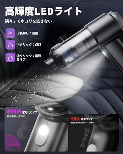 basemax ハンディクリーナー コードレス 4WAY LEDライト 多機能 ☆新品☆ハンディクリーナー コードレス 強力吸引 4WAY多機能 車用掃除
