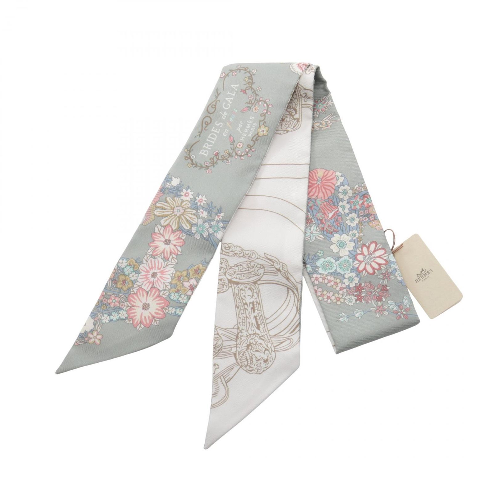 HERMES エルメス ツイリー BRIDES de GALA en fleurs リボン スカーフ