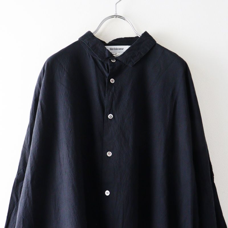 美品 2023AW ヴェリテクール Veritecoeur バックギャザーシャツ