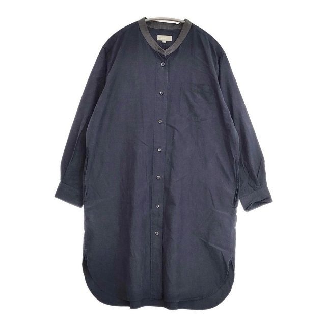 美品✨マーガレットハウエル 丸襟 コットン シャツワンピース ネイビー Ⅱ MARGARET HOWELL 578-258402 シルクコットン シャツワンピ ワンピース