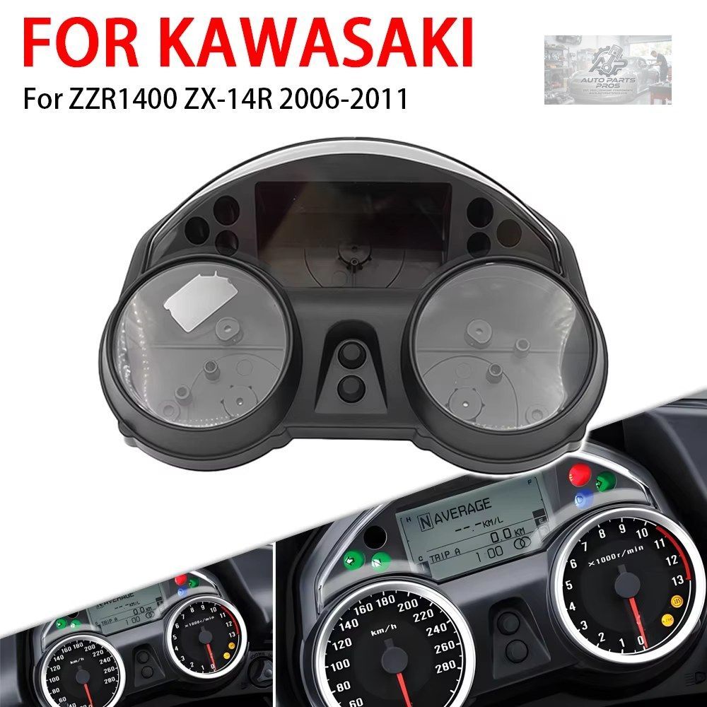 スピードメーター計器ケースゲージランニング距離計タコメーターハウジングカバー KAWASAKI ZZR1400 ZX-14R ZX 14R ZX14R 2006 2007 - 2011