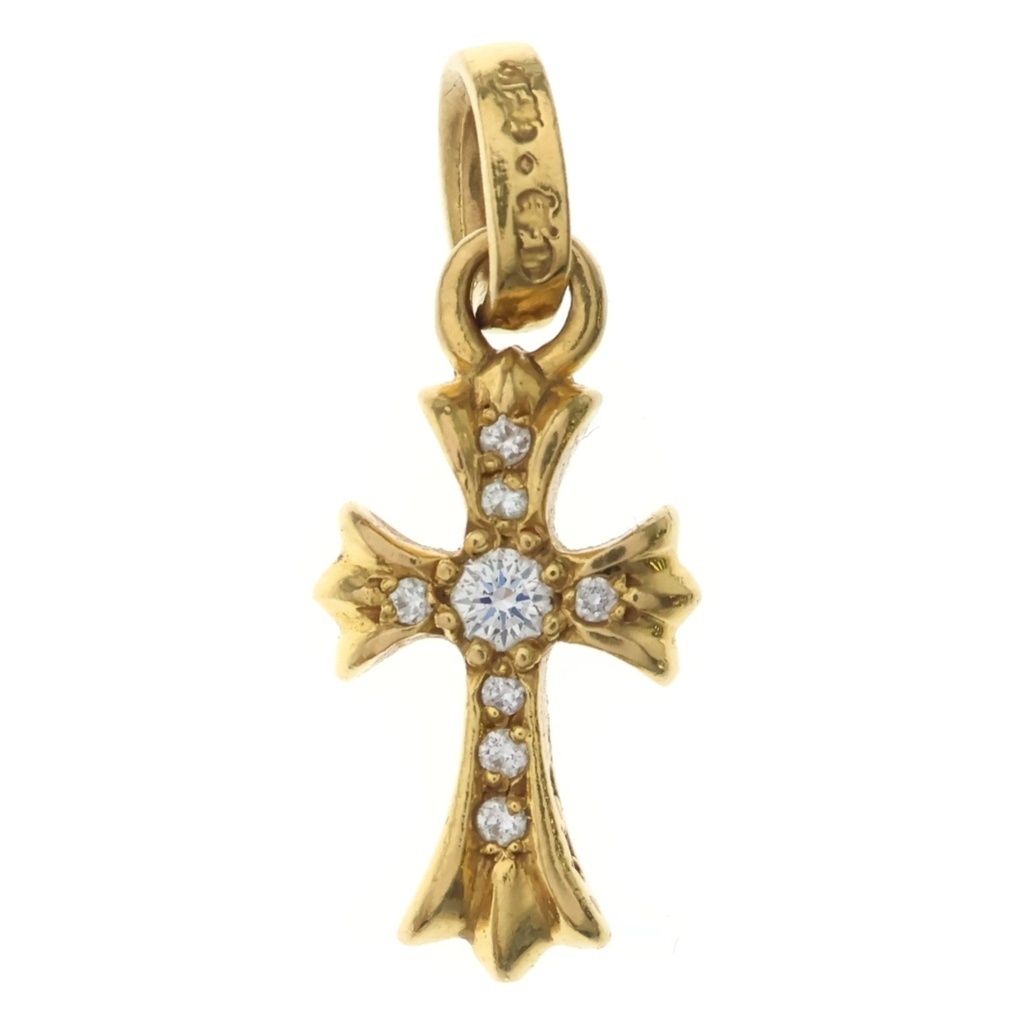 CHROME HEARTS (クロムハーツ) 22K CRS BBYFAT P/DIA ベイビーファットクロス PAVEダイヤ ペンダントトップ ゴールド BCA035