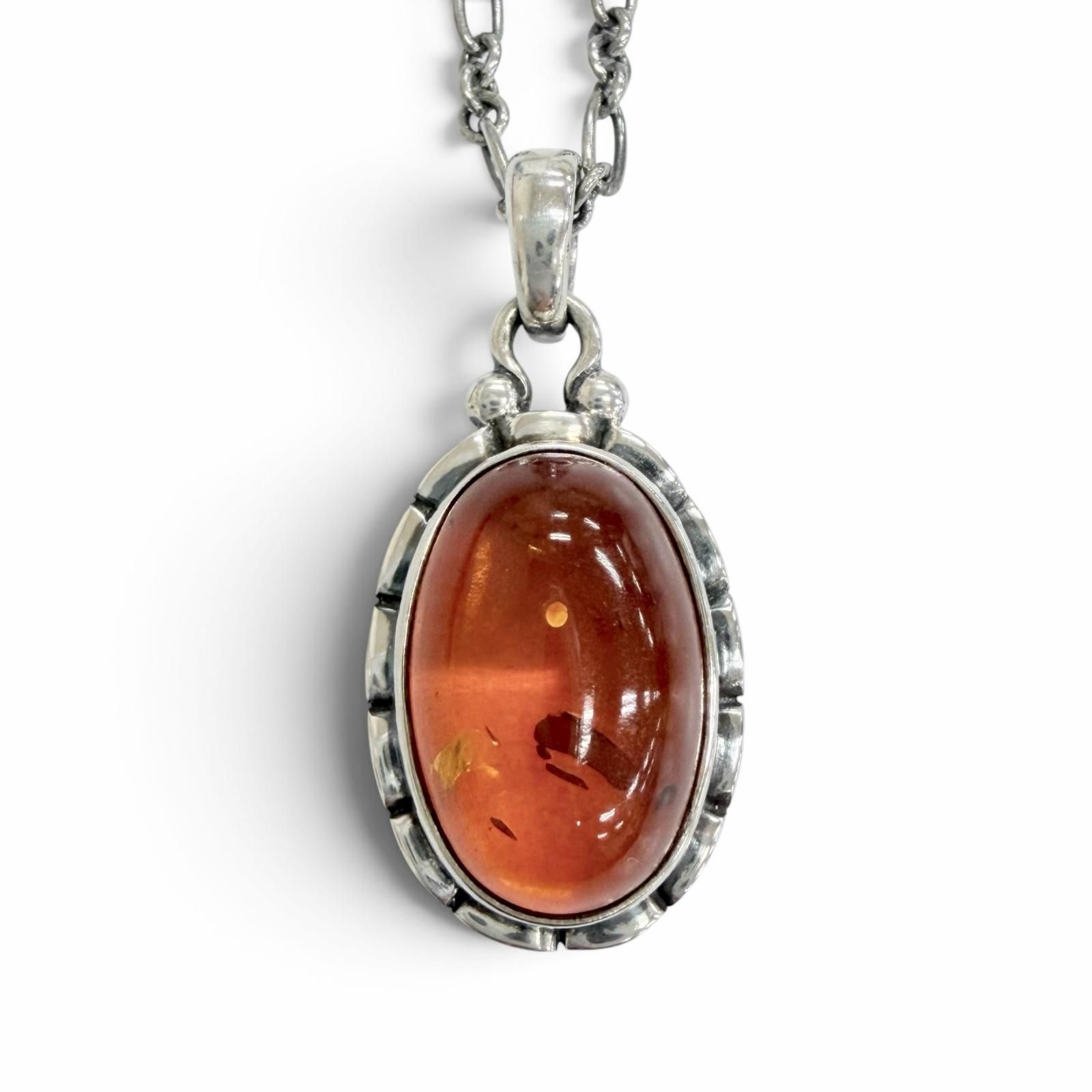 株*ン様   ペンダント アンバー　琥珀　ジョージジェンセ 美品△Georg Jensen ジョージジェンセン 925 アンバー 琥珀 2001