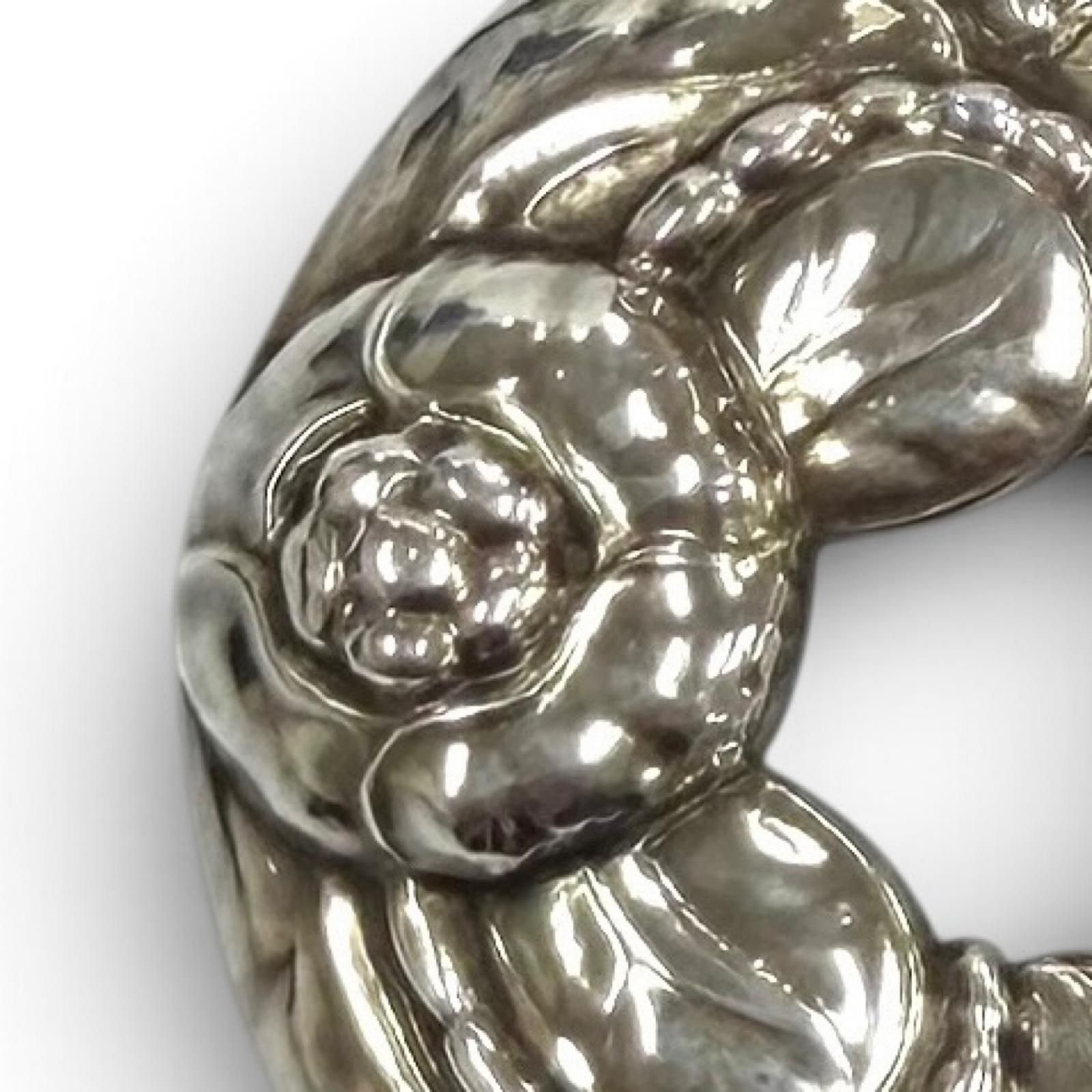 美品☆Georg Jensen ジョージジェンセン 42 925 フローラルリース