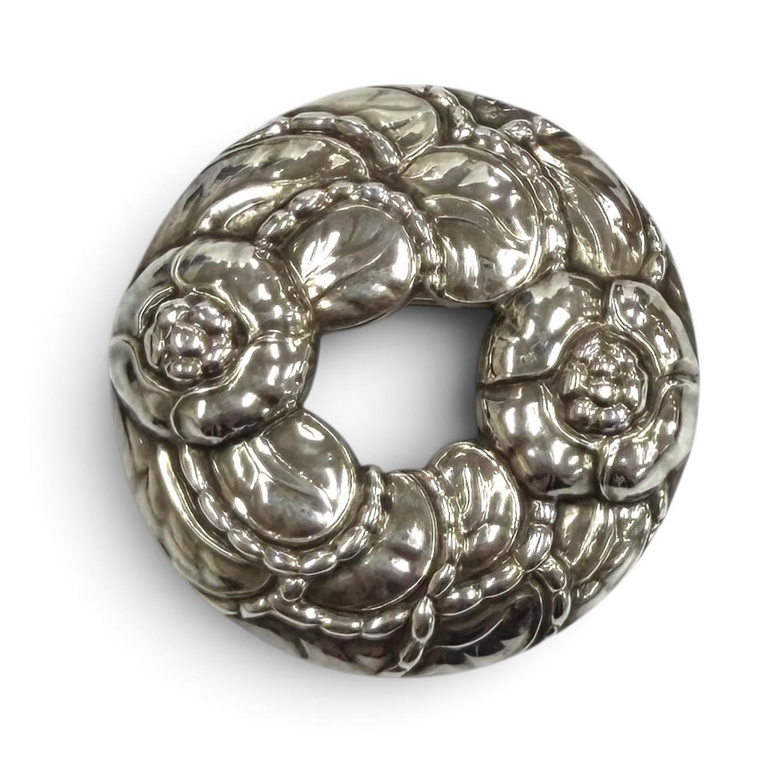 美品☆Georg Jensen ジョージジェンセン 42 925 フローラルリース