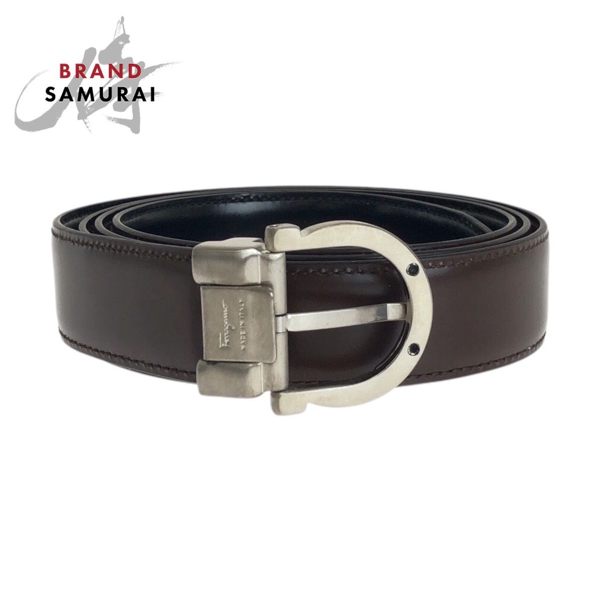 美品 Salvatore Ferragamo サルヴァトーレフェラガモ ガンチーニ リバーシブル ベルト サイズ115 ブラウン ブラック レザー 1-0294247【中古】 15,582円