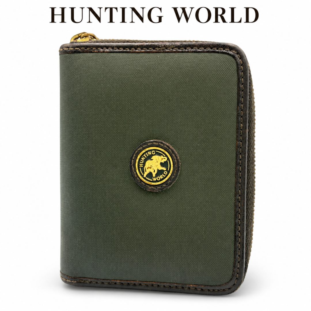 HUNTING WORLD 二つ折り財布 カーキ 象ロゴ - メルカリ