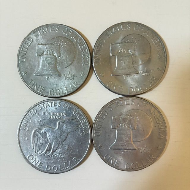 4枚セット】アメリカ 1ドル硬貨 アイゼンハワー / 1972年 ＆ 1776-1976