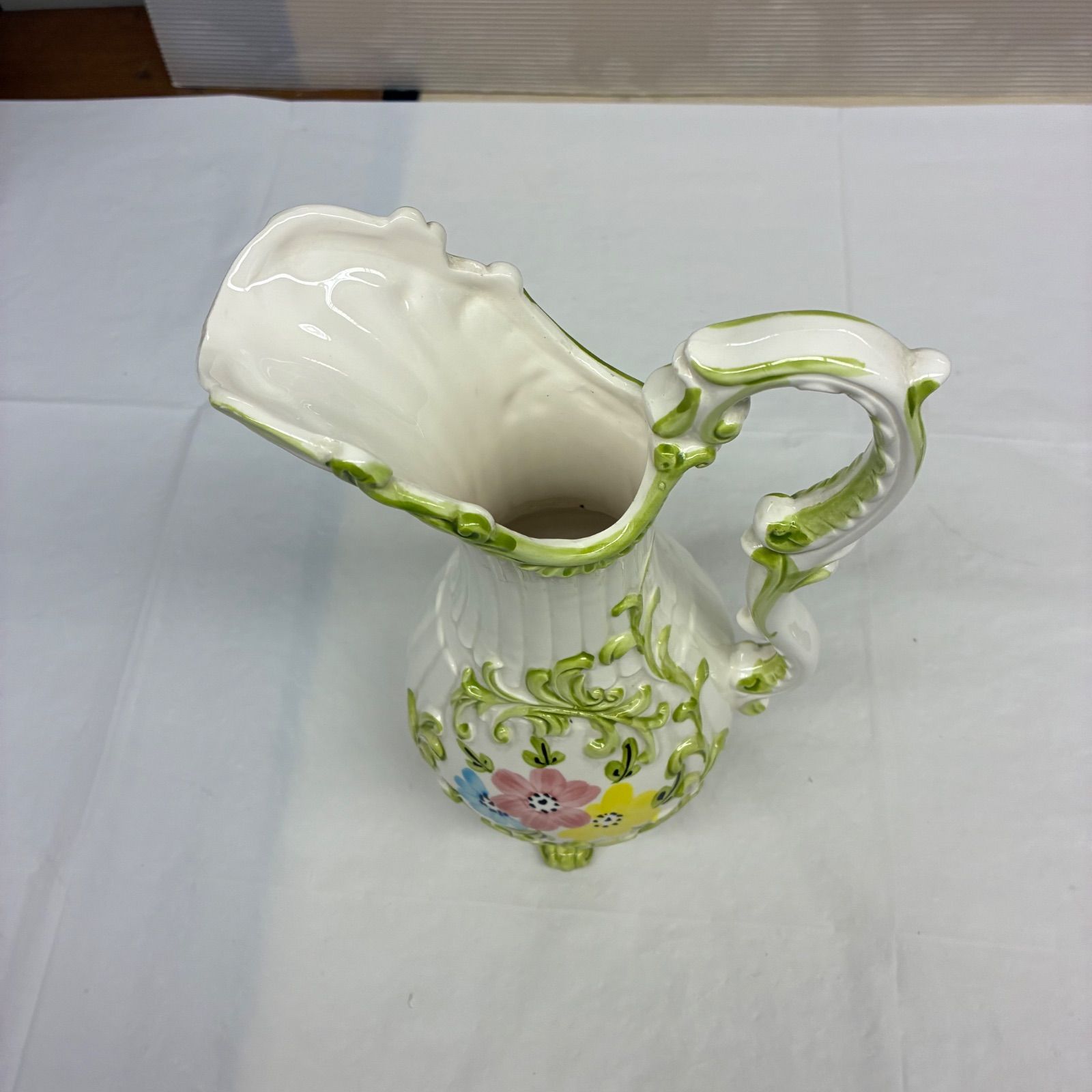 加藤工芸 KATO KOGEI ハンドペイント 陶器製 ピッチャー型 花瓶