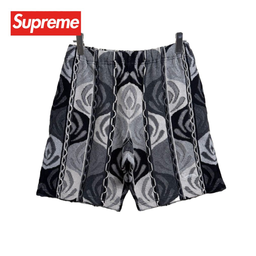 シュプリーム Abstract Textured Knit Short Black アブストラクトテクスチャー ニットショーツ - ブラック 【値下げ交渉歓迎】