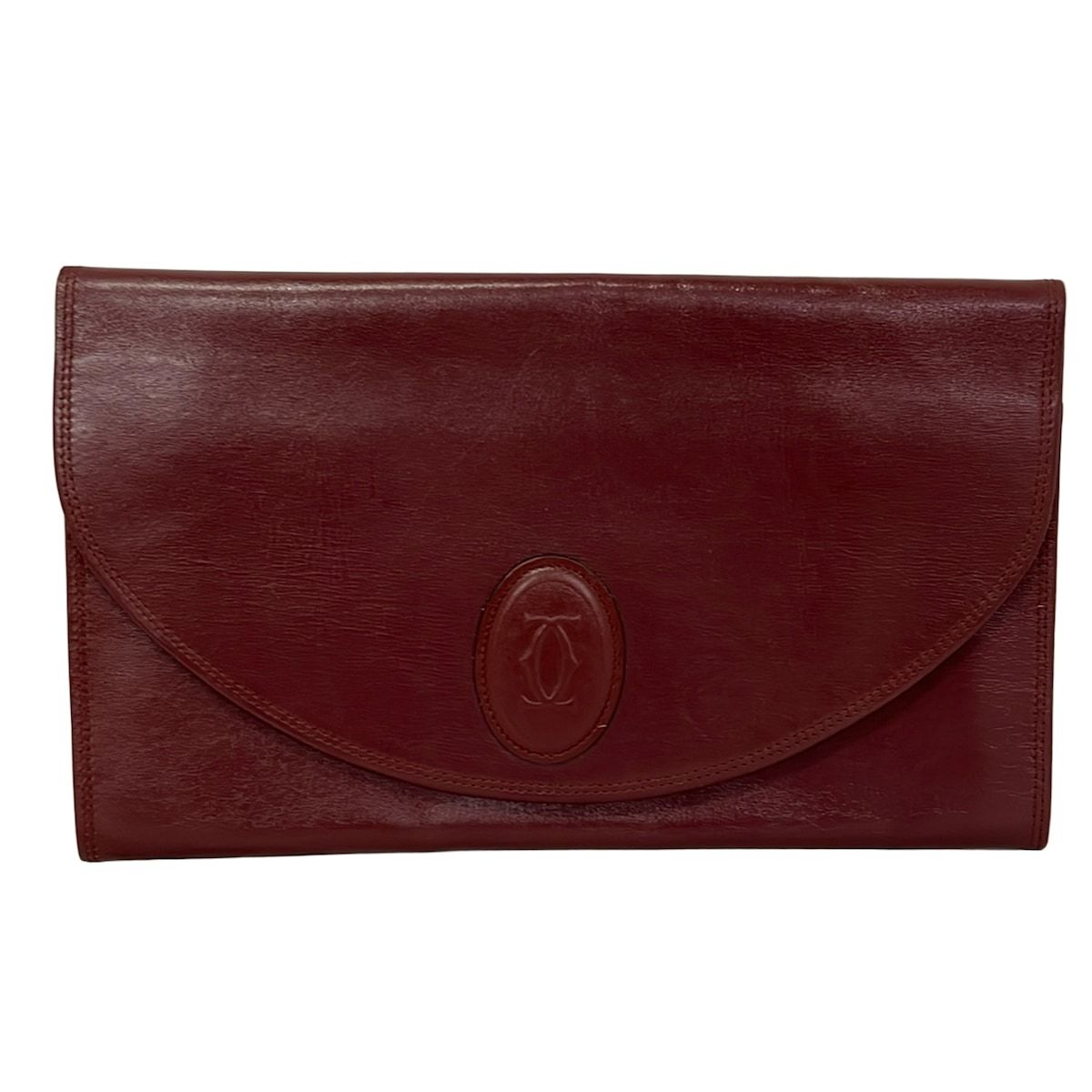 Cartier ダークレッド レザー クラッチバッグ Cartier(カルティエ) クラッチバッグ - ボルドー レザー - メルカリ