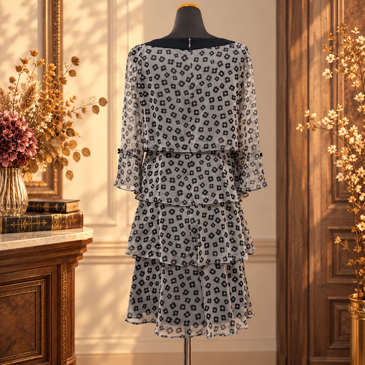 🌸SALE🌸 M'S GRACY エムズグレイシー 花柄 ティアード ワンピース 38