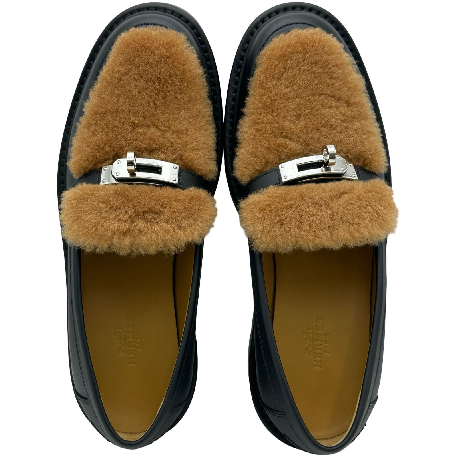 エルメス HERMES アイコン ケリー金具 モカシンローファー BR32421012 ブラック レザー レディース ローファー エルメス HERMES アイコン ケリー金具 モカシンローファー BR32421012 ブラック レザー レディース ローファー