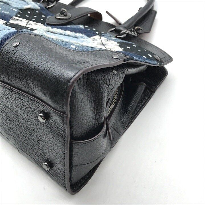 超美品 COACH コーチ デニム パッチワーク 2WAY ハンド ショルダー バッグ ブルー ブランド 鞄 BAG ファッション r2821 超美品 COACH コーチ デニム パッチワーク 2WAY ハンド ショルダー バッグ ブルー ブランド 鞄 BAG ファッション r2821