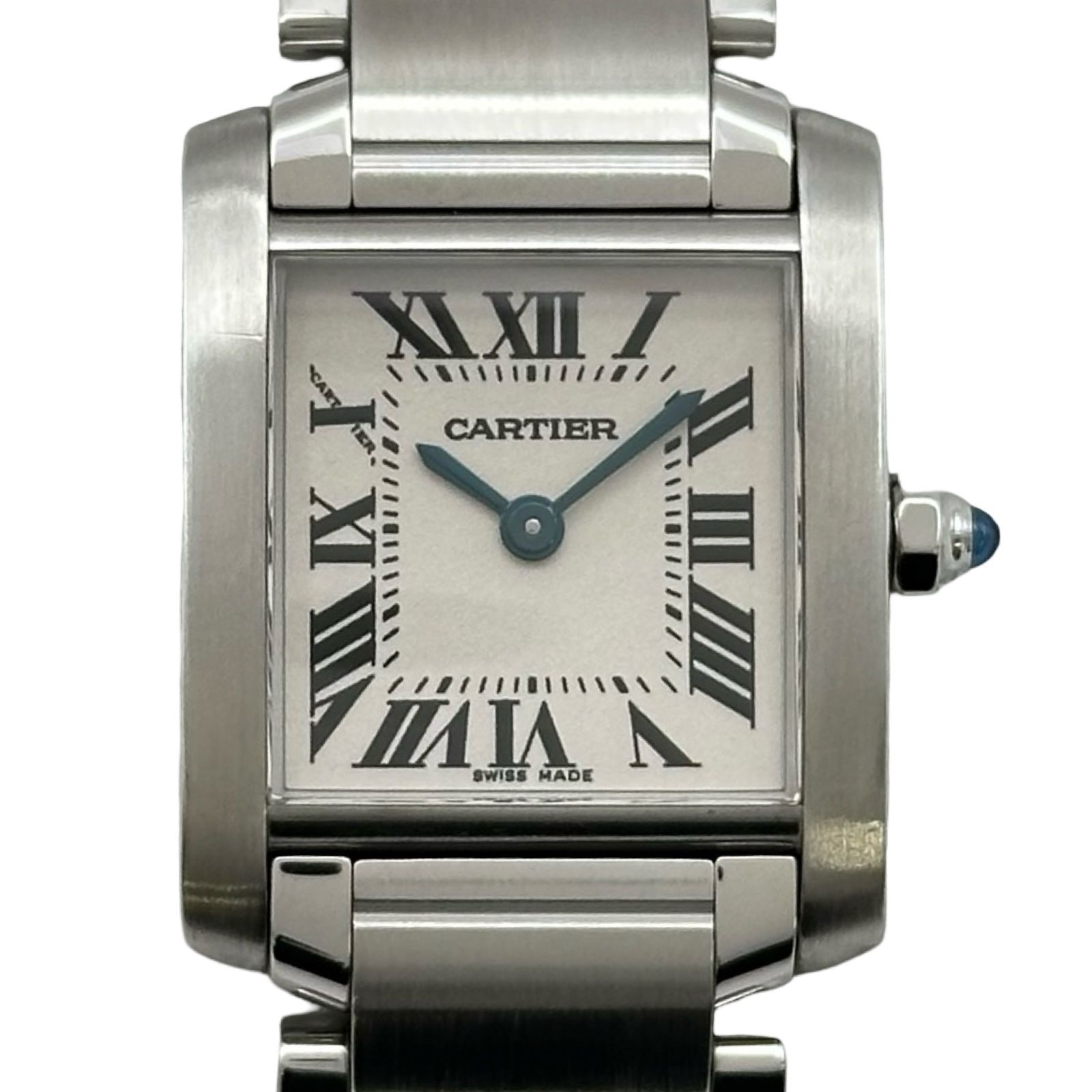 カルティエ Cartier タンク フランセーズSM W51008Q3 アイボリー ステンレススチール クオーツ レディース 腕時計