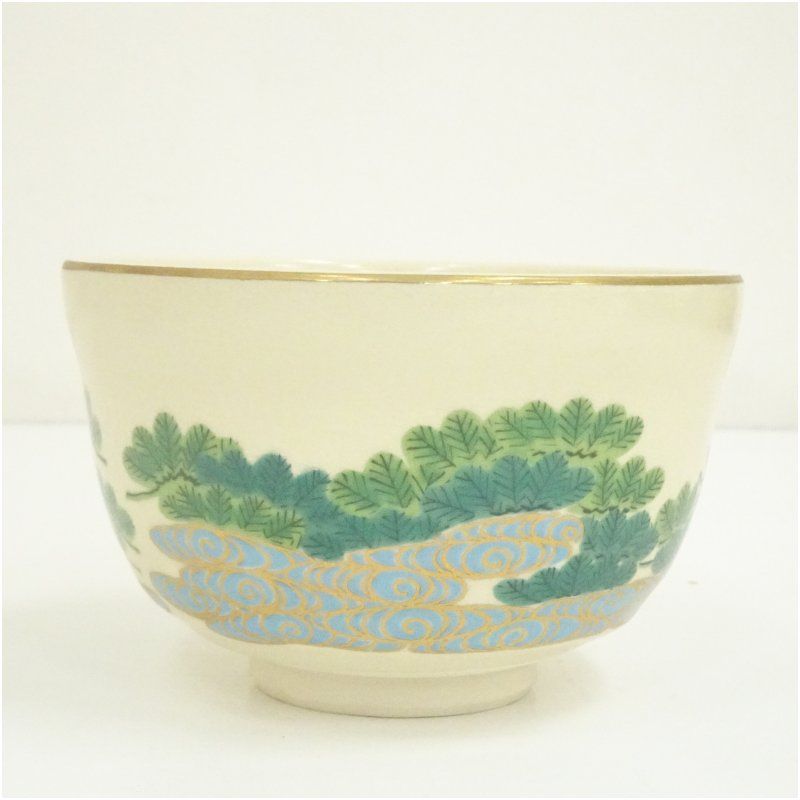 京焼 宮地英香造 色絵松茶碗（紙箱） 茶道 抹茶 おしゃれ 抹茶茶碗