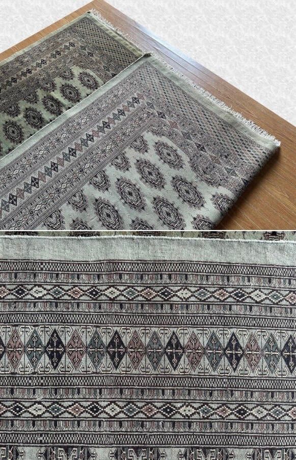パキスタン製 手織り ウールラグ 305×255cm ペルシャ絨毯風 カーペット