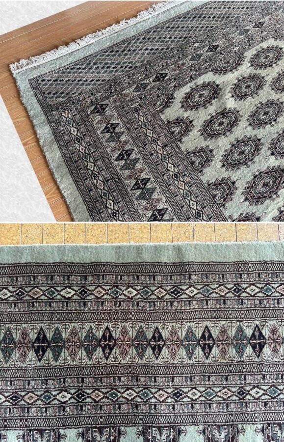 パキスタン製 手織り ウールラグ 305×255cm ペルシャ絨毯風 カーペット