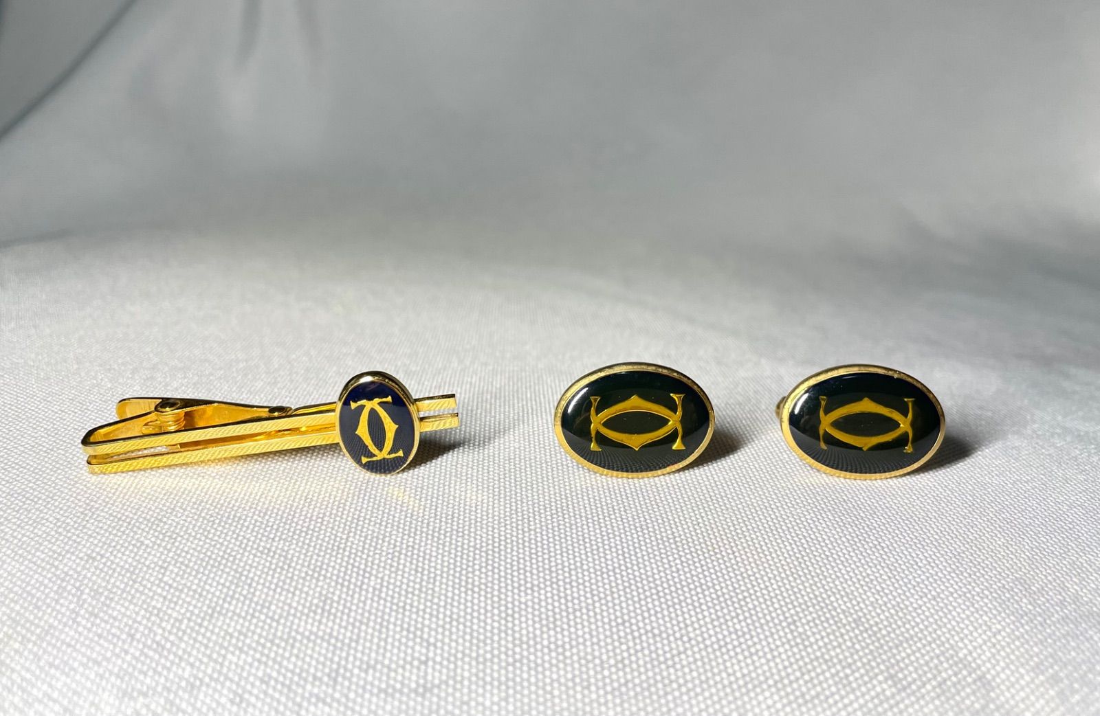廃盤 Cartier カルティエ ダブルC ロゴ ヴィンテージ ネクタイピン
