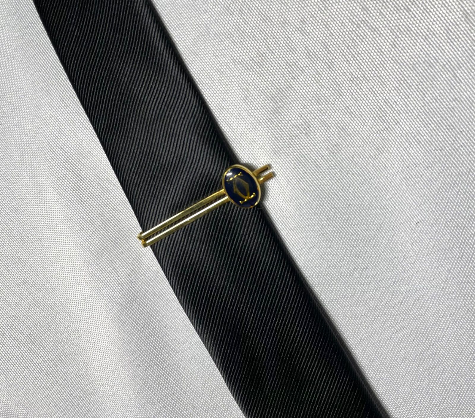 廃盤 Cartier カルティエ ダブルC ロゴ ヴィンテージ ネクタイピン