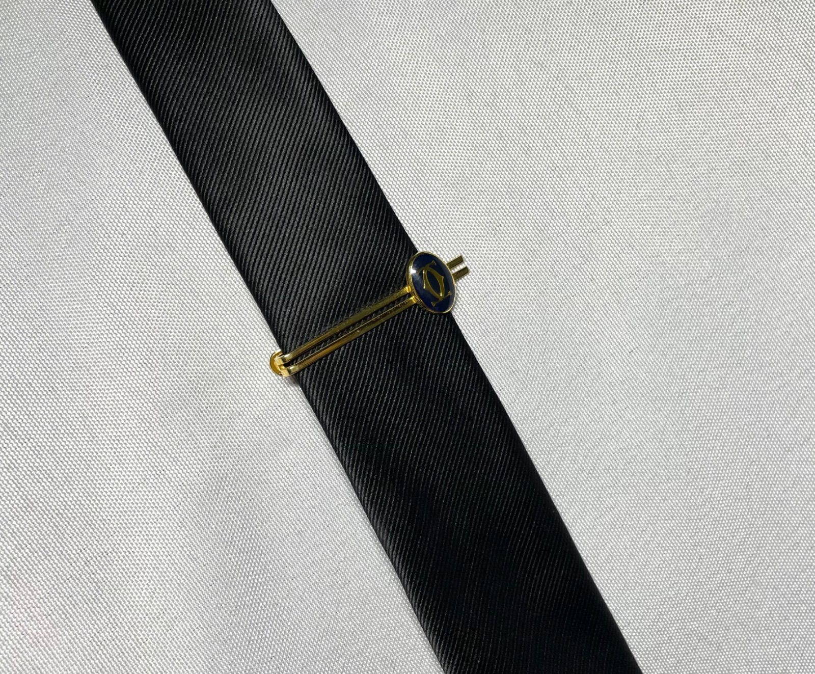 廃盤 Cartier カルティエ ダブルC ロゴ ヴィンテージ ネクタイピン